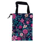 Car Trash Bag Watercolor Floral and Green Leaves Leak-Proof Car Garbage Bag with Drawstring Foldable Canvas Trash Bin with Adjustable Buckle for Car Accessories