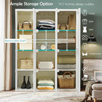 Tangkula Portable Closet Wardrobe, Foldable Clothes Organizer with Cubby Storage, Hanging Rods, Easy Assemble Clothing Storag