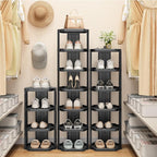 Kitstorack 8-Tier Vertical Plastic Shoe Rack, Freestanding Stackable Storage Organizer for Small Closets and Tight Spaces