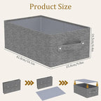 Collapsible Storage Boxes Bins, Fabric Laundry Baskets, Cube Organizer Bins for Organizing Home, Office and Closet, Grey, 3 P