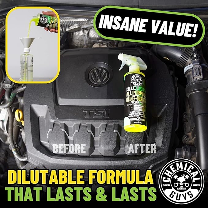 Chemical Guys All Clean+ Citrus All Purpose Cleaner (2 x 16 Fl Oz) – Interior & Exterior Multi-Surface Degreaser & Stain Remo