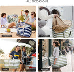 KALIDI 60L Extra Large Duffle Bag, Beach Tote Zipper Utility Oversized Weekender Carrier Travel Shopping Reusable Grocery Bag
