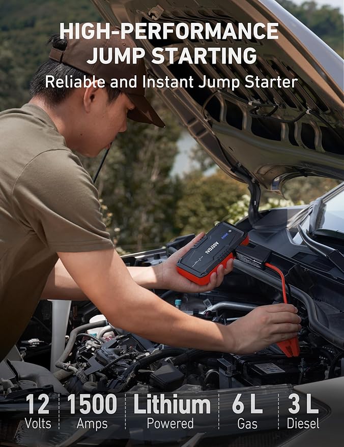 AstroAI S8 Car Battery Jump Starter, Car Jumper Starter Battery Pack for Up to 6.0L Gas & 3.0L Diesel Engines, 12V Portable