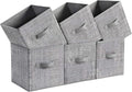 SONGMICS Storage Cubes, 11-Inch Non-Woven Fabric Bins with Double Handles, Set of 6, Closet Organizers for Shelves, Foldable,