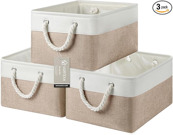 Large Storage Baskets- 15.7x11.8x8.26 inch Storage Bins for Shelves and Closet Organizing, Foldable Fabric Bin for Home Organ