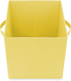 Casafield Set of 6 Collapsible Fabric Cube Storage Bins, Yellow - 11" Foldable Cloth Baskets for Shelves, Cubby Organizers & 