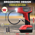 BULLSEYE PRO Tire Inflator with Pressure Gauge, Compact and Portable, Automatic Shut Off, 150 PSI Max, USB Home Rechargeable and Cord for Vehicular Use As Seen On TV (9475)