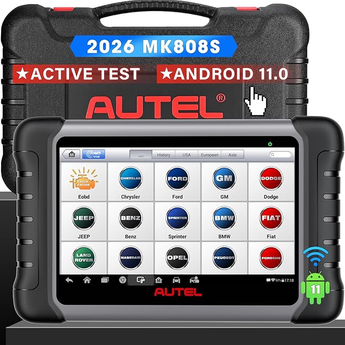 Autel Scanner MaxiCOM MK808S: 2026 Bidirectional Tool as MX808S MK808BT Pro M808Z, Work as MaxiCheck MX900 MK900BT, 28+
