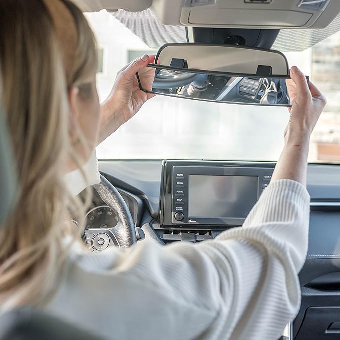 Verivue Universal Panoramic 12-Inch Rear View Mirror, Anti-Glare Wide Angle Car Mirror, Rearview Mirrors Accessory for Baby Rear-Facing, Clear Panoramic Convex Mirrors for cars