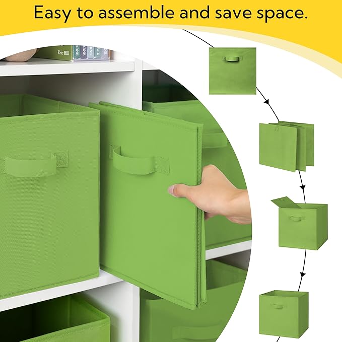 Cupic Cupid 11 Inch Storage Cube, Fabric Cube Storage Bin with Handles, Storage Cube Organizer for Clothes and Toys, Collapsi