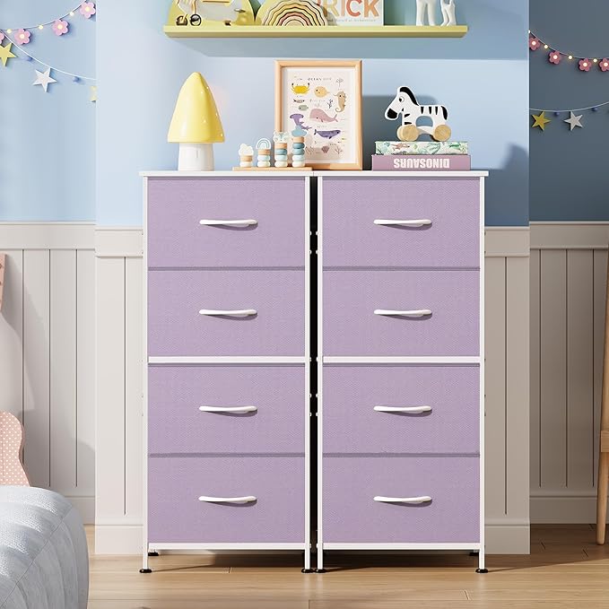 WLIVE Dresser with 4 Drawers, Storage Tower, Organizer Unit, Fabric Dresser for Bedroom, Hallway, Entryway, Closets, Sturdy S