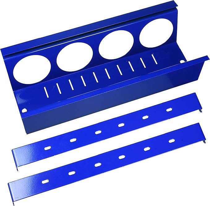 Wall Control Pegboard Spray Can Holder Bracket and Aerosol Can Organizer Pegboard and Slotted Tool Board - Blue