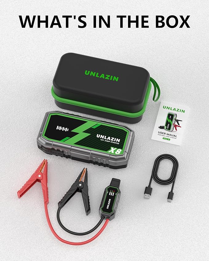 X8 Jump Starter 8000A Battery Jumper Starter Portable with Force Start, 12V Car Starter Jump Box & Battery Booster for All