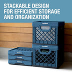 CleverMade Collapsible Milk Crate 25L (6.6 Gal) 3 Pack, 50 lb Capacity Heavy Duty Folding Crate – Stackable Storage Crates wi