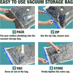 Travel Vacuum Bags with Electric Pump, Vacuum Travel Bags for Luggage and Suitcase, Combo 15 Pack