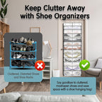Kotkn Over The Door Shoe Organizer with 12 Large Breathable Pockets - Durable Hanging Storage for the Entire Family's Shoes (