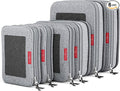 LeanTravel Premium Compression Packing Cubes for Travel - Suitcase Organizer Bags with Double Zipper & Breathable Mesh Panel 