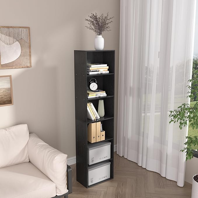 Wooden 6 Cube Storage Organizer, Vintage Brown 6 Cube Storage Shelf, 6 Tier Closet Organizers Storage Cubes Display Cubby for