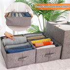 Fixwal 4pcs Wardrobe Clothes Organizer with Board Closet Organizers and Storage 6 Grids Divider Organizers Compartment Storag