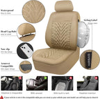 CAR PASS Neoprene Waterproof Seat Covers Full Sets, Wetsuit Car Seat Covers 5 Seats Universal Fit for Vans, Truck, SUV, 3D Ty