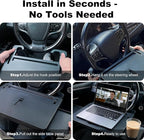 Extra Large Steering Wheel Tray for Car (26") – Adjustable Car Desk, Car Laptop Desk, Steering Wheel Desk Tray, Car Food Tray, Auto Travel Table with Expandable Side Panels for Eating, Working, Laptop