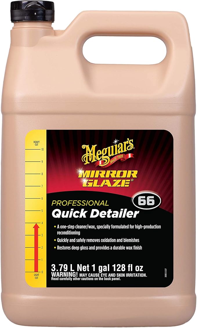 Meguiar's Professional Quik Detailer M6601 - Pro All in One that Removes Paint Defects, Adds Shine, and Protects Paint in One Step, 128 Oz, 1 Gal