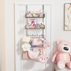 HapiRm Over The Door Hanger with Coat Hooks and 2 Baskets, Rustproof & Waterproof Over The Door Hooks, Storage Organizer for 