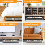 Under Bed Storage with Wheels 2Pack Underbed Storage with Clear Window&Label Under Bed Drawers Large Capacity Rolling Under B