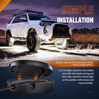Nilight LED Rock Light 4PCS Underglow Wheel Well Pods Waterproof Exterior Underbody Roof Rack Side Lamps for Car Truck Pickups ATV UTV SUV Motorcycle Boat, White Color