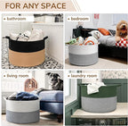 INDRESSME XXXLarge Cotton Rope Basket Woven Baby Laundry Basket Blanket Baskets Toy Baskets with Handle Comforter Cushions St