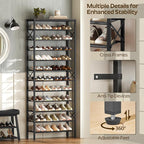 YATINEY 12 Tier Shoe Rack, Large Capacity Shoe Storage Organizer Holds 48 Pairs, Sturdy and Stable, for Entryway, Hallway, Cl