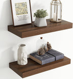 20 Inch Floating Shelves for Wall, 8 Inch Deep Floating Shelf for Storage & Display, Rustic Wall Mounted Shelf with Invisible