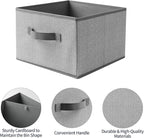 Storage Baskets, 11-Inch Woven Fabric Bins, Storage Cubes with Reinforced Handles, Organizer Bins for Closet Shelves, Foldabl