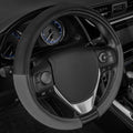 Cat® ErgoDrive Car Steering Wheel Cover with Dark Gray Grip, Black Faux Leather Steering Wheel Cover for Auto Truck Van SUV - Standard 14.5" - 15 Inches