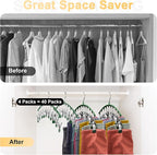 Legging Organizer for Closet, Metal Yoga Pants Hangers 4 Pack w/10 Clips Holds 40 Leggings, Space Saving Hanging Closet Organ