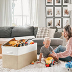 INDRESSME Large Toy Box with Lid, Collapsible Toy Storage Organizer Chest with Divider, Foldable Toy Bin for Kids Boys Girls 