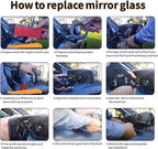 Right Passenger Side Mirror Glass Compatible with 2019-2025 Chevy Silverado 1500 GMC Sierra 1500 W/Blind Spot Heated W/backing plate (with a tool) Replace#GM1325160 84309705