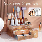 Makeup Organizer Golden- Tempered Glass Vanity Organizer for Cosmetics, Skincare, Hair Tools, Brushes, Perfume - Multipurpose
