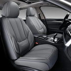 Coverado Car Seat Covers Full Set, Seat Covers for Cars, Gray Car Seat Protector Waterproof, Nappa Leather Car Seat Cushion, 