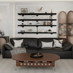 Industrial Pipe Wall Wood Shelves,Real Long Wooden Shelves 60",11.8" Extra Width, Modern Floating Shevles for Wall Bookshelf 