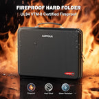 Fireproof Document Organizer, Expanding File Organizer with 13 Pockets, Portable Fireproof Document Box Hard-Shell Document O