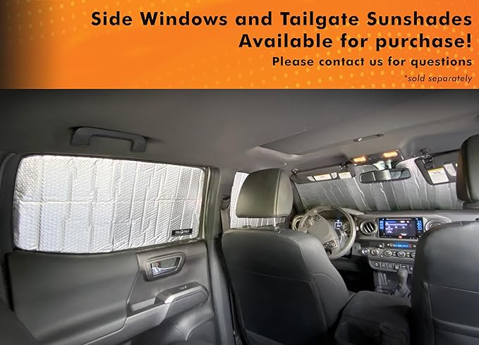 YelloPro Custom Fit Reflective Windshield Sunshade for 2016 2017 2018 2019 2020 2021 2022 2023 Toyota Tacoma, TRD Off-Road, SR, SR5, TRD Sport, TRD Pro, Limited 2Dr 4Dr Pickup, UV Reflector