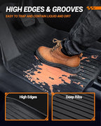 SEALIGHT Tesla Model Y Floor Mats 5 Seat 2021-2024, All Weather Custom Fit Floor Liners, 1st & 2nd Row Full Coverage, 3D Scanning Design, Non-Slip TPE Material, Waterproof & Stain-Resistant