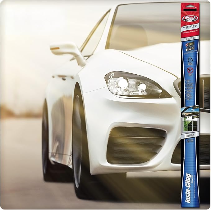 Black Magic Insta-Cling 5% VLT Tinted Window Film, Reusable Car Window Tint — Black