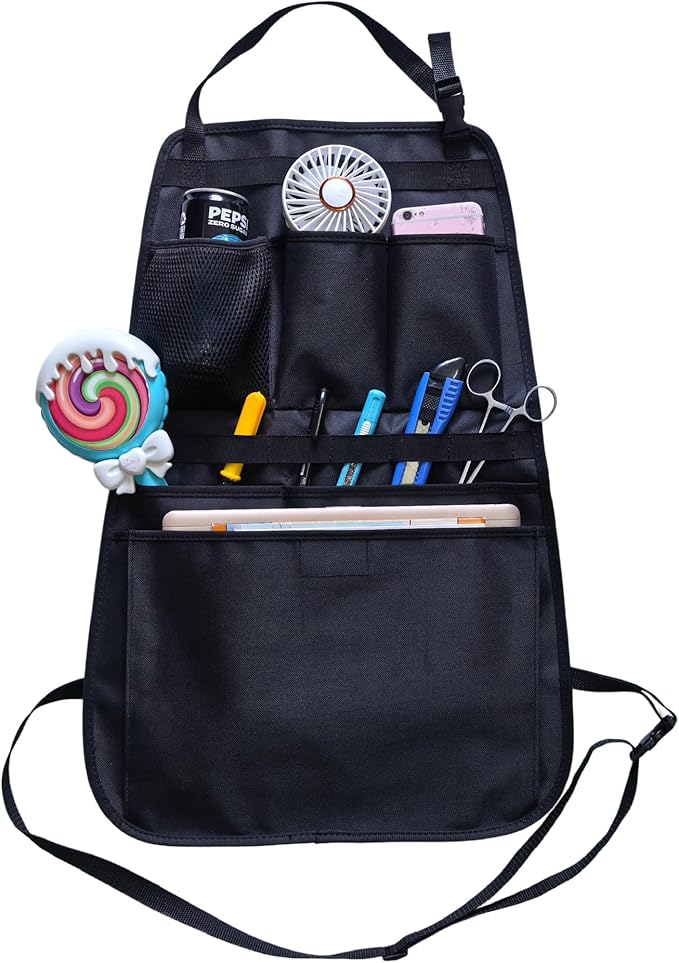 Car Seat Back Organizer,Back Seat Pocket,Car Seat Organizer with Multiple Pockets, Automotive Consoles & Organizers Universal Front Seat Organizer Travel Must-have (Black)