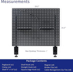 VIVO Steel Clamp-on Desk Pegboard, 30 x 24 inch Privacy Panel, Magnetic Peg Board, Office Accessory Organizer, Above or Below