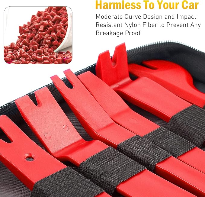GOOACC 19Pcs Trim Removal Tool Set Panel Fastener Clips Removal Automotive Plastic Upholstery Pliers Removal Install Removal 