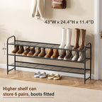 KEETDY 3-Tier Long Shoe Rack for Closet Metal Shoe Organizer for Entryway, Wide Stackable Shoe Storage Shelf with Sturdy Wire