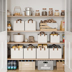 StorageWorks Storage Bins, Fabric Storage Bins for Shelves, Storage Baskets with Metal Frame, Closet Baskets and Bins with Ha