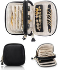 VLANDO Travel Jewelry Case,2-Layer Jewelry Organizer for Travel,Mothers Day Mom Gifts,Multi-Compartment Jewelry Storage for R